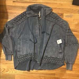 Women's Blue Crocheted Jacket